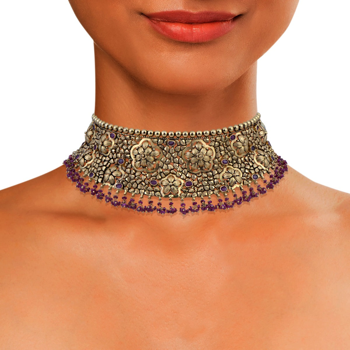 Daisy Flower Gold Choker Set