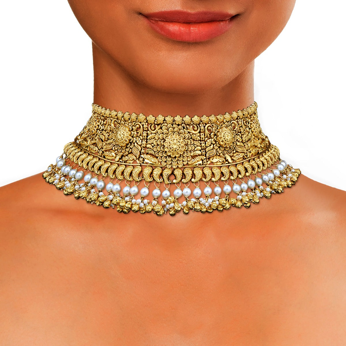 Glory Mesh Gold Choker Set