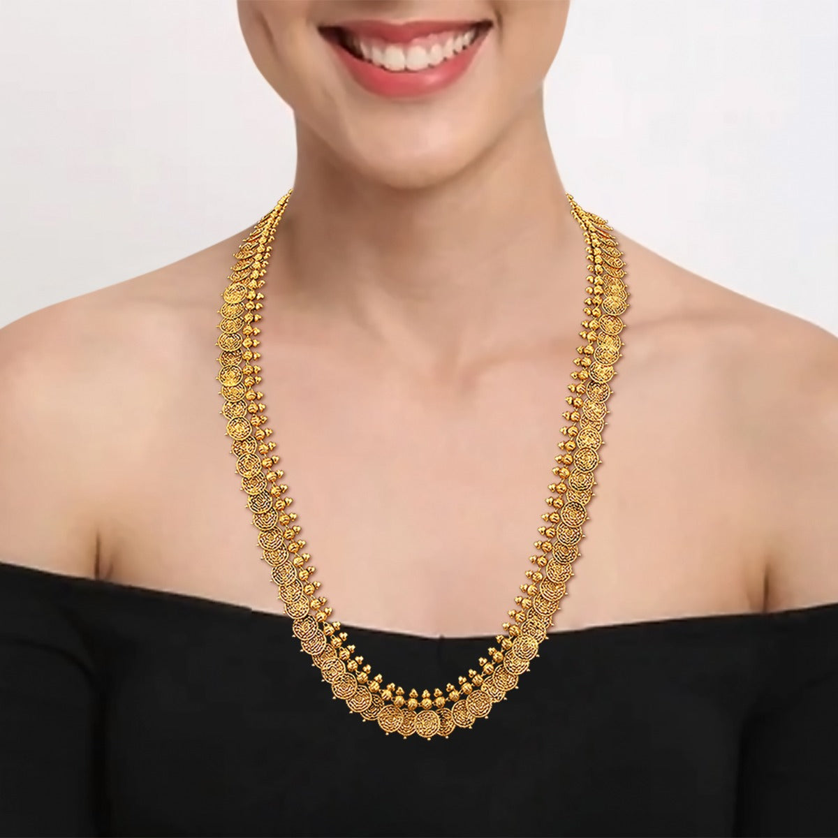 Chronology Coined Gold Long Necklace