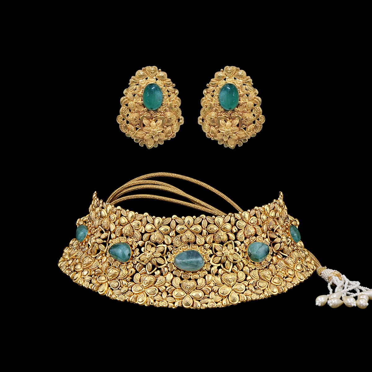Poppy Fluer Gold Choker Set