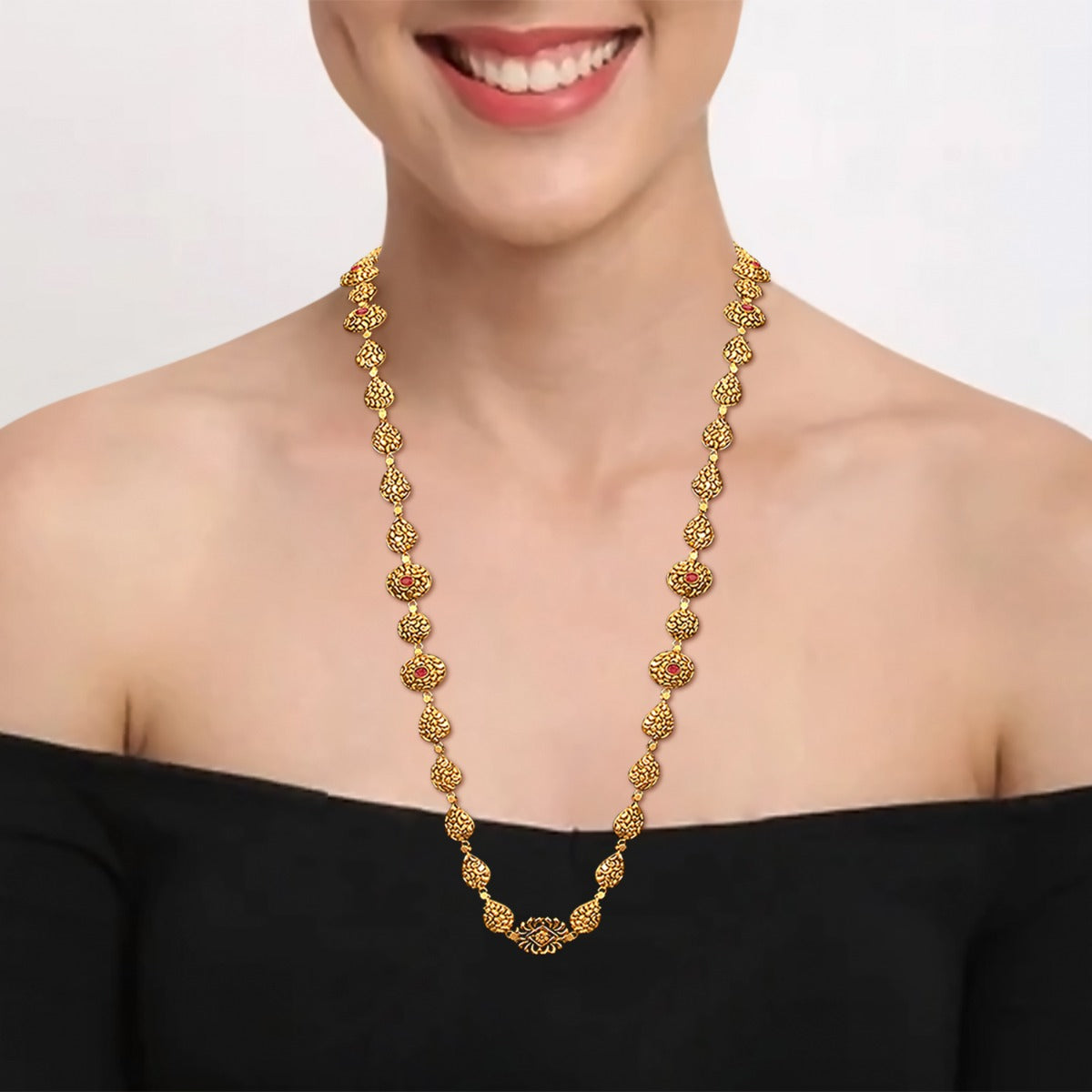 Temple Motif Gold Necklace