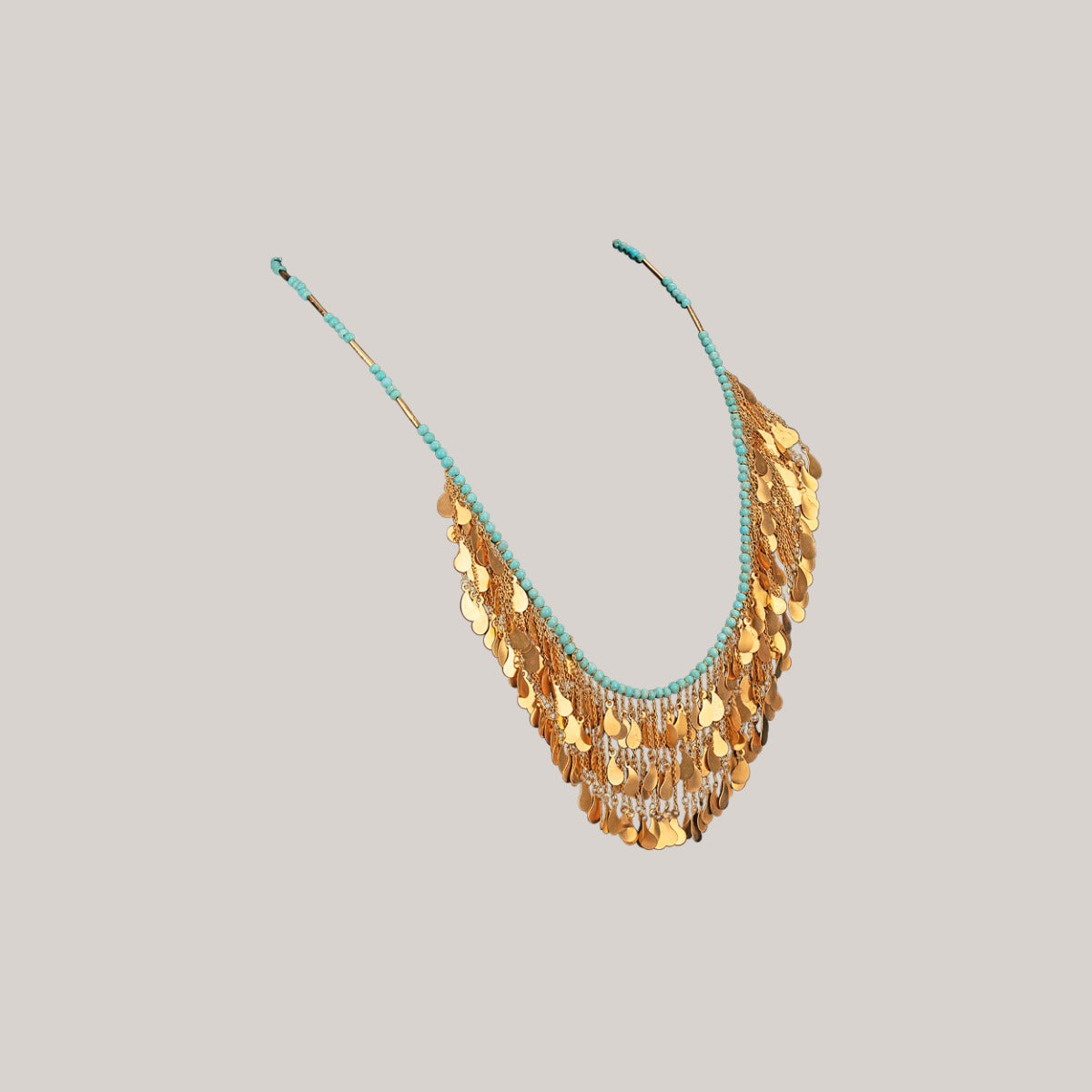 Hippie Coined Gold Necklace
