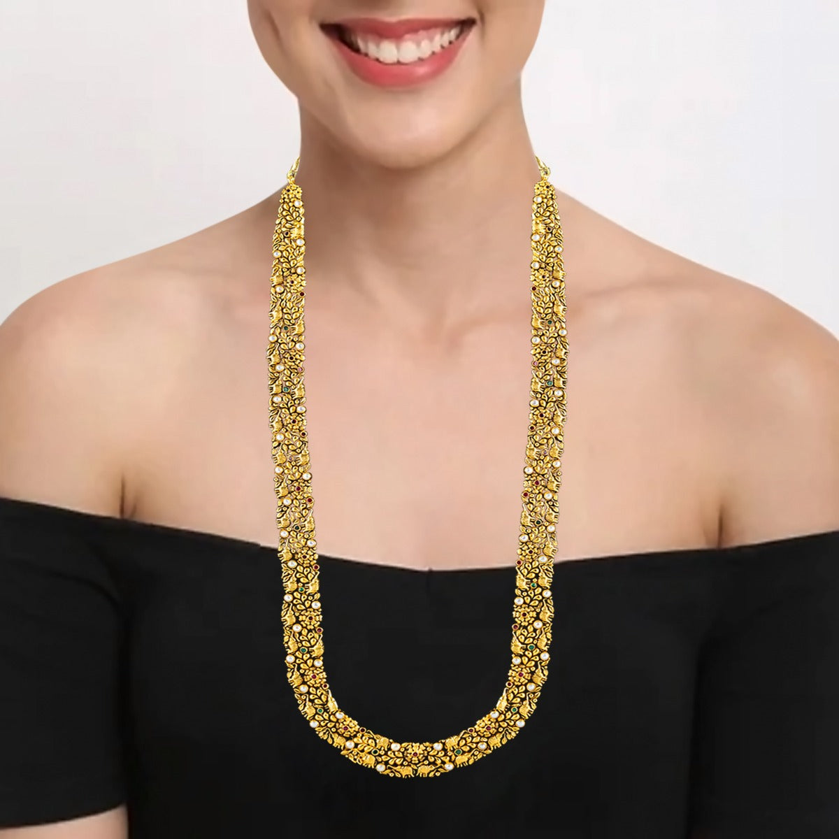 Club Chunky Long Gold Necklace