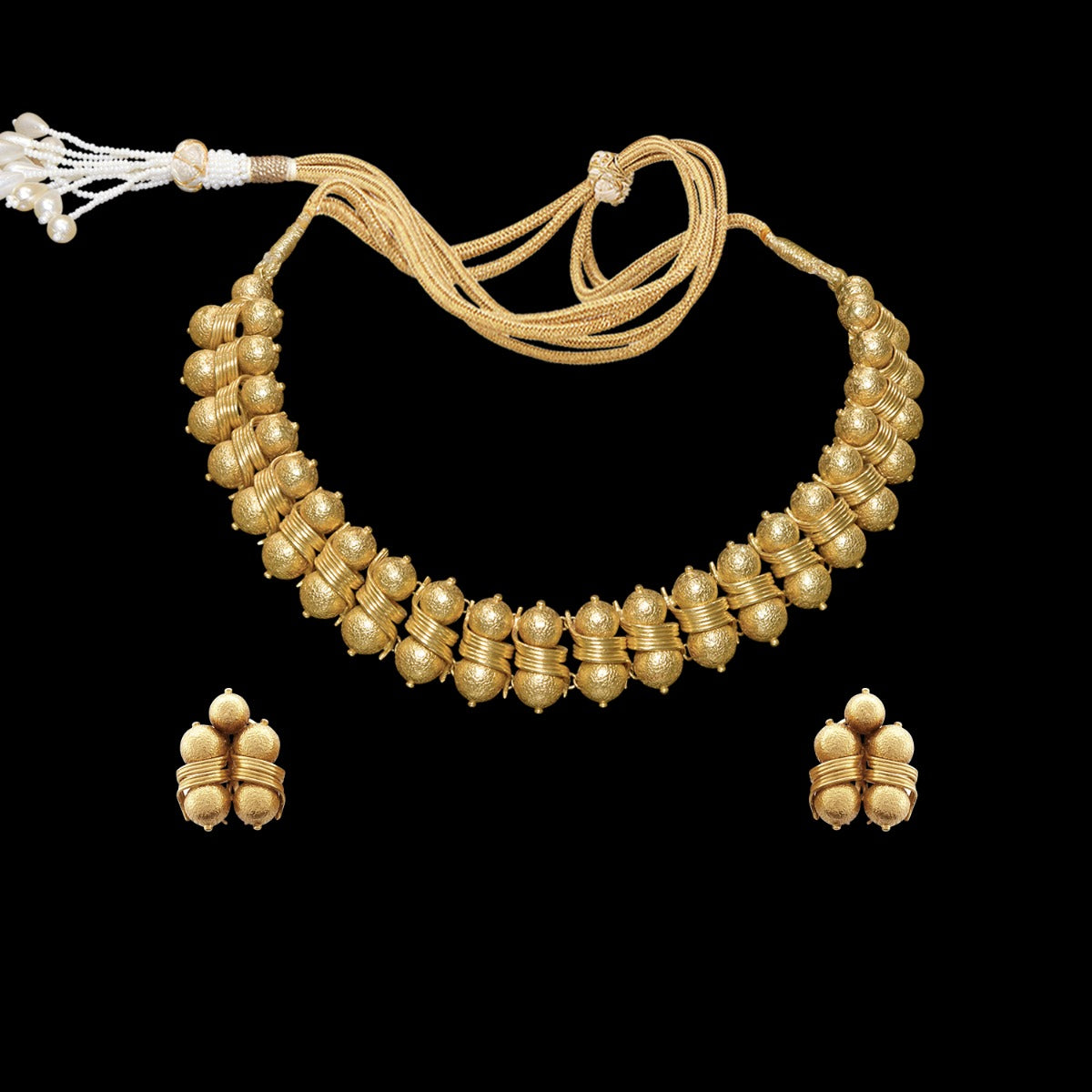 Gold Balls Necklace Set