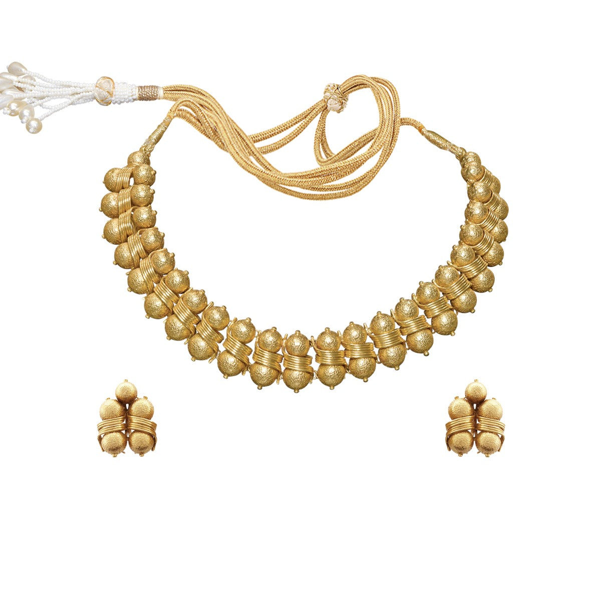 Gold Balls Necklace Set