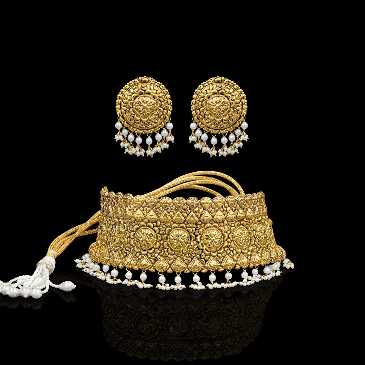 Gold Dollops Choker Set