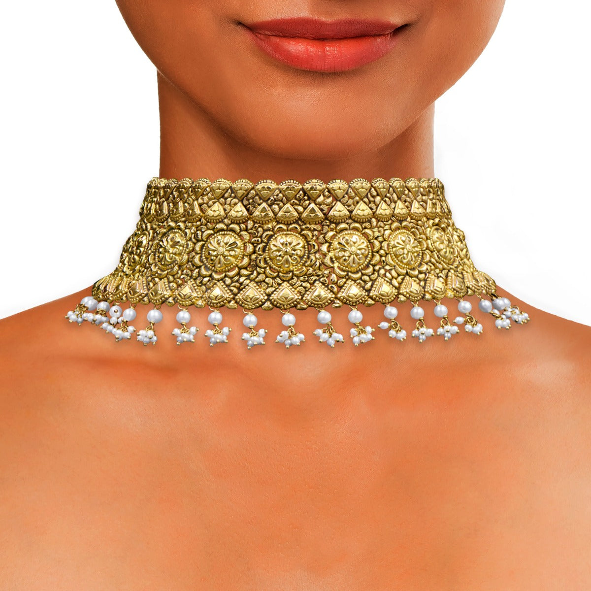 Gold Dollops Choker Set