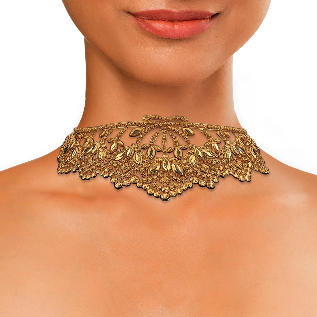 Close Knit Knotted Gold Choker