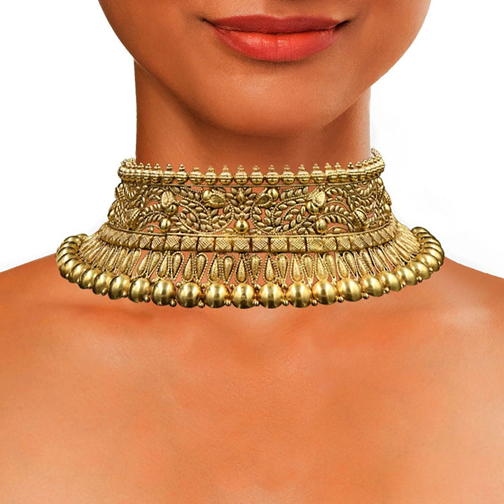 Gold Leaf Petal Choker