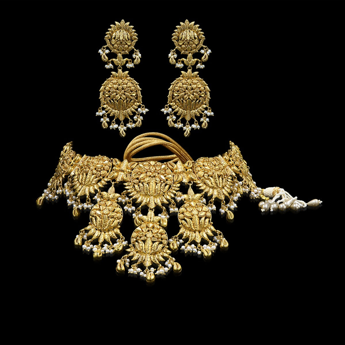 Layered Temple Gold Choker Set