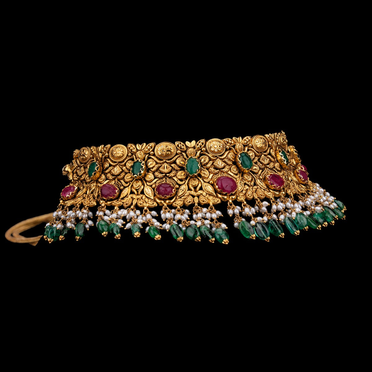 Red Green Mish Mash Gold Choker Set