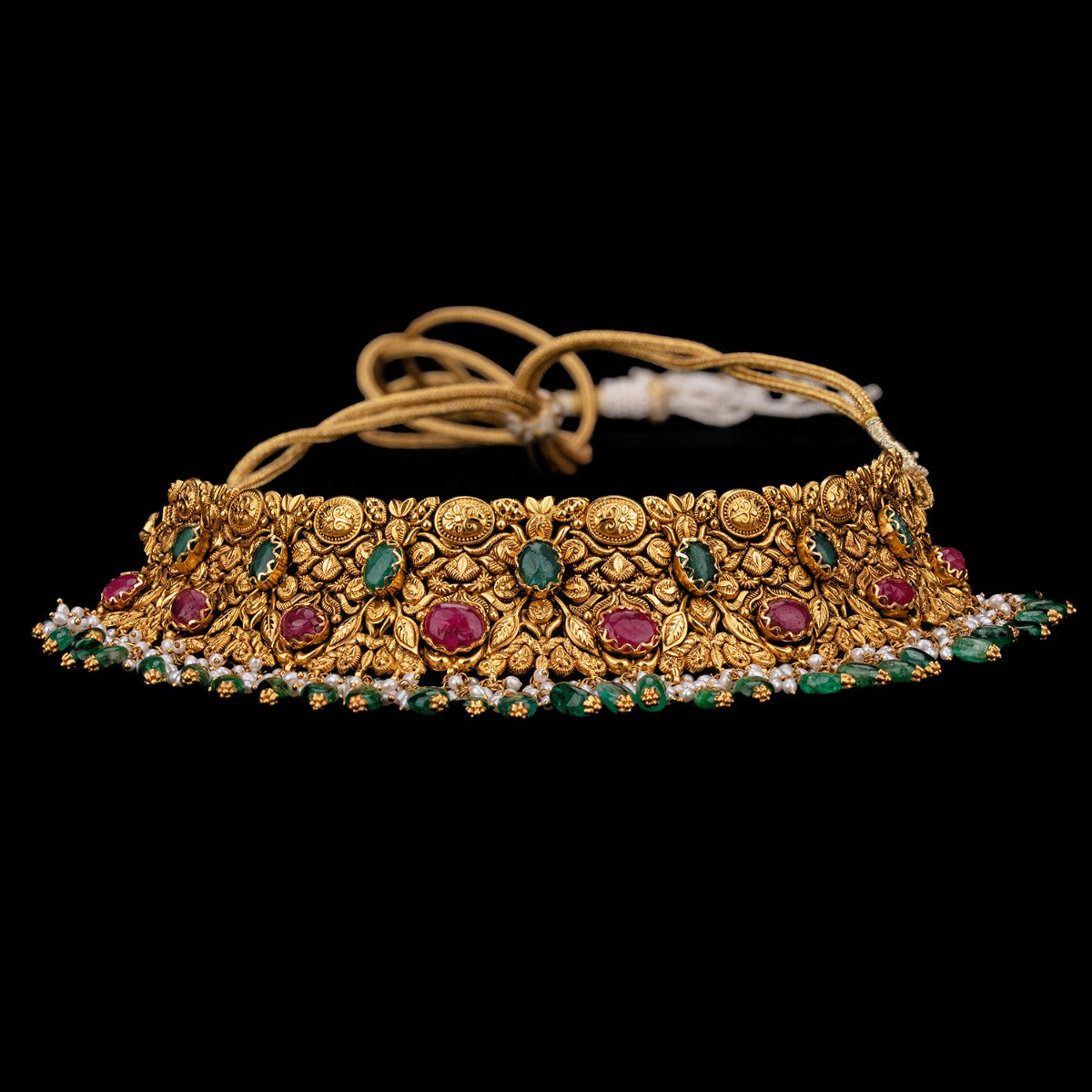 Red Green Mish Mash Gold Choker Set