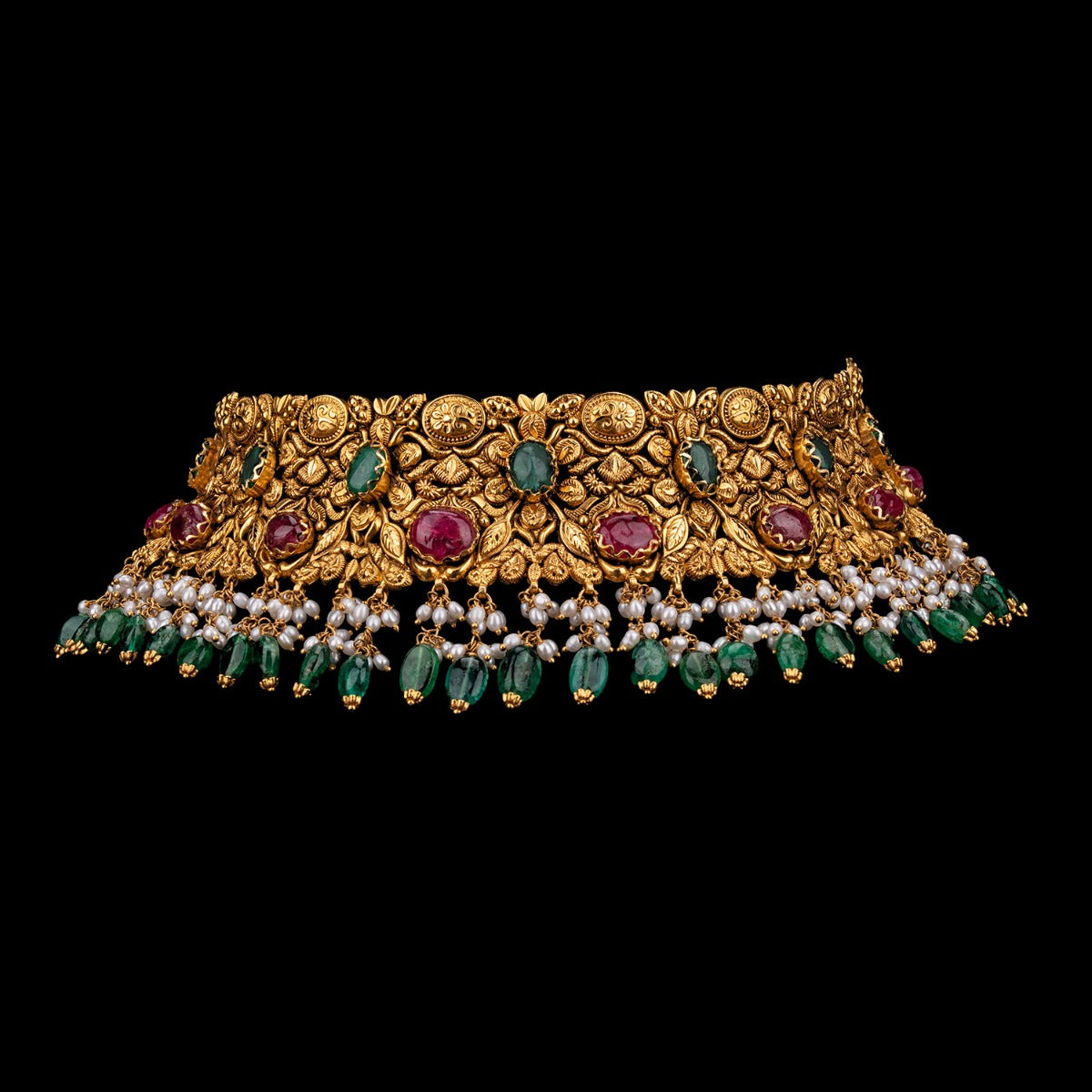 Red Green Mish Mash Gold Choker Set