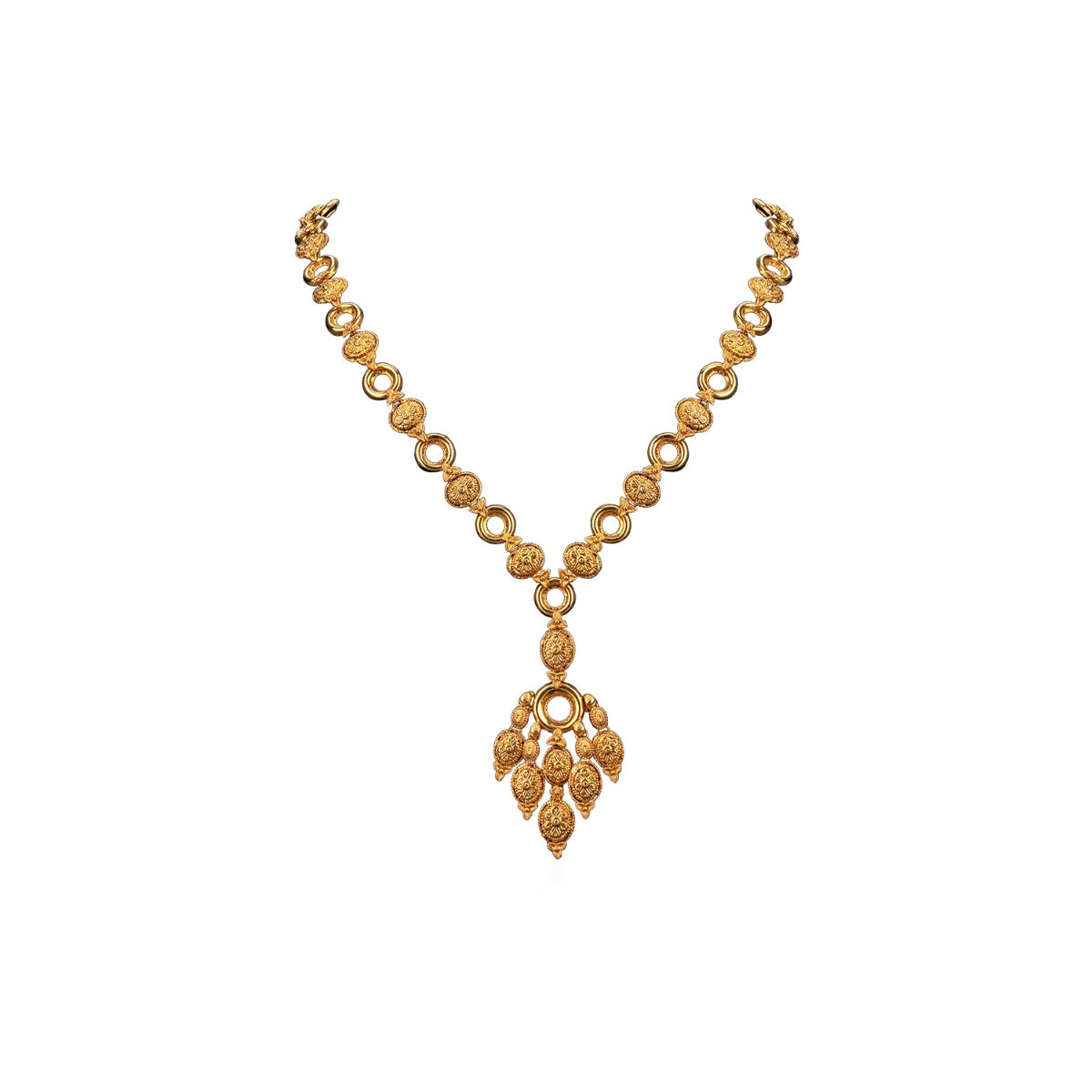 Wholes and Petals Gold Necklace Set