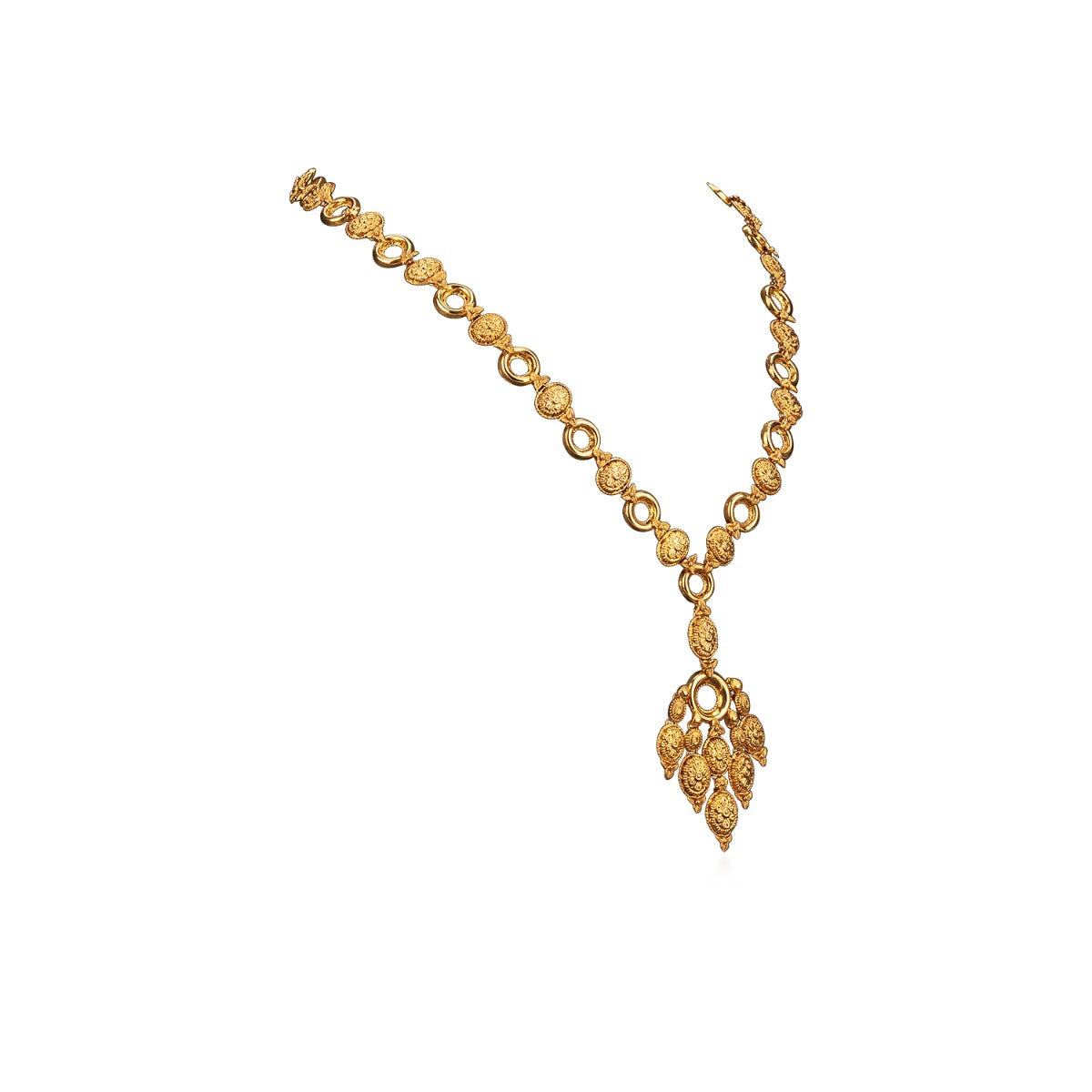Wholes and Petals Gold Necklace Set
