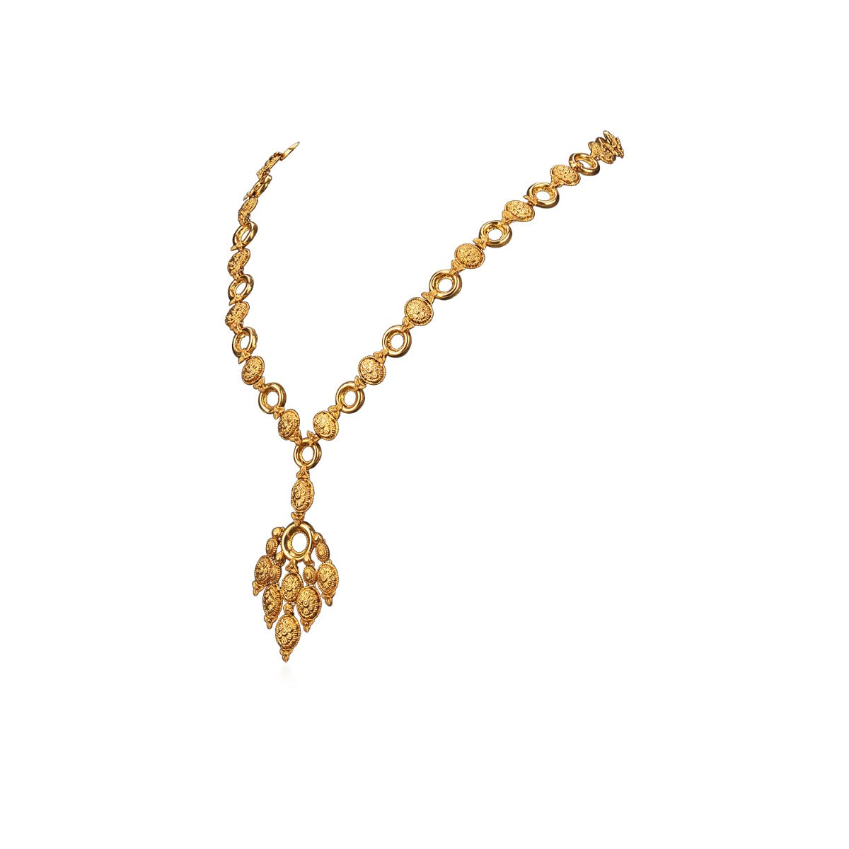 Wholes and Petals Gold Necklace Set