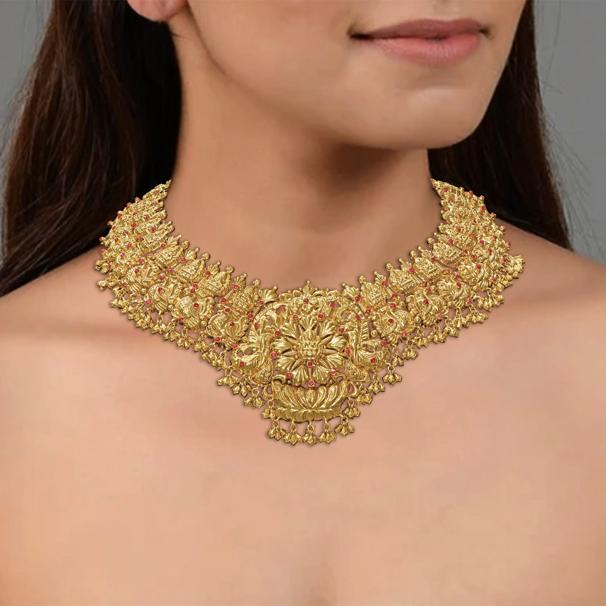 Temple Deity Chunky Gold Necklace