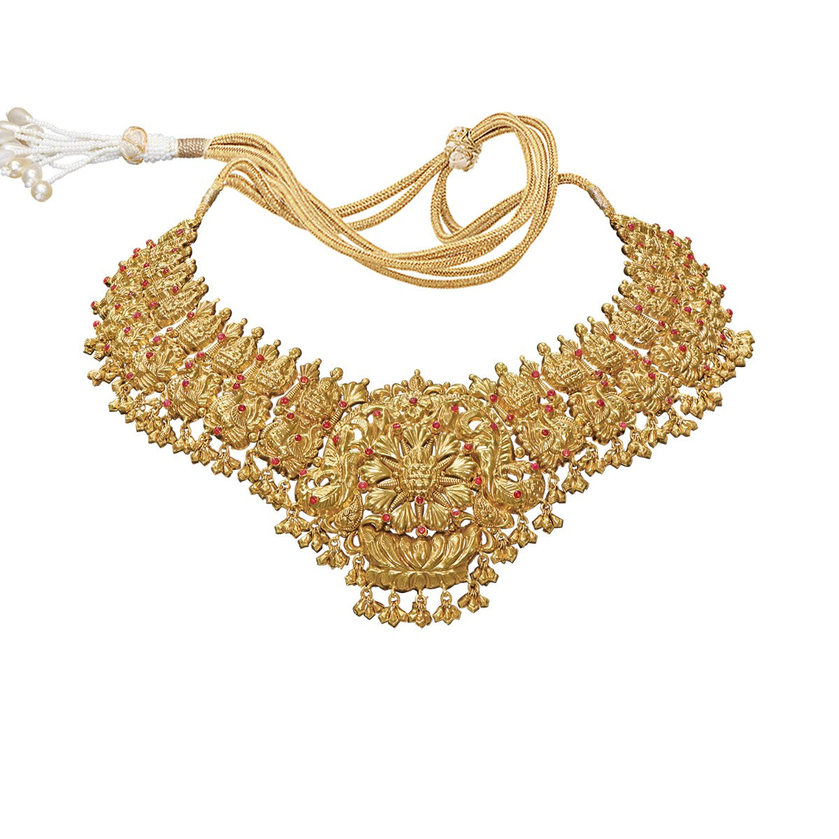 Temple Deity Chunky Gold Necklace Set