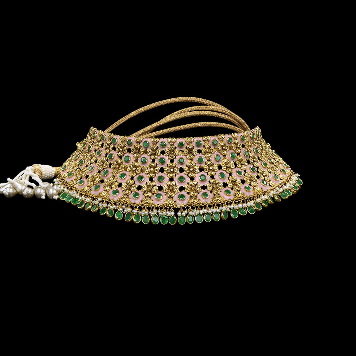Pink Enamel Gold Choker