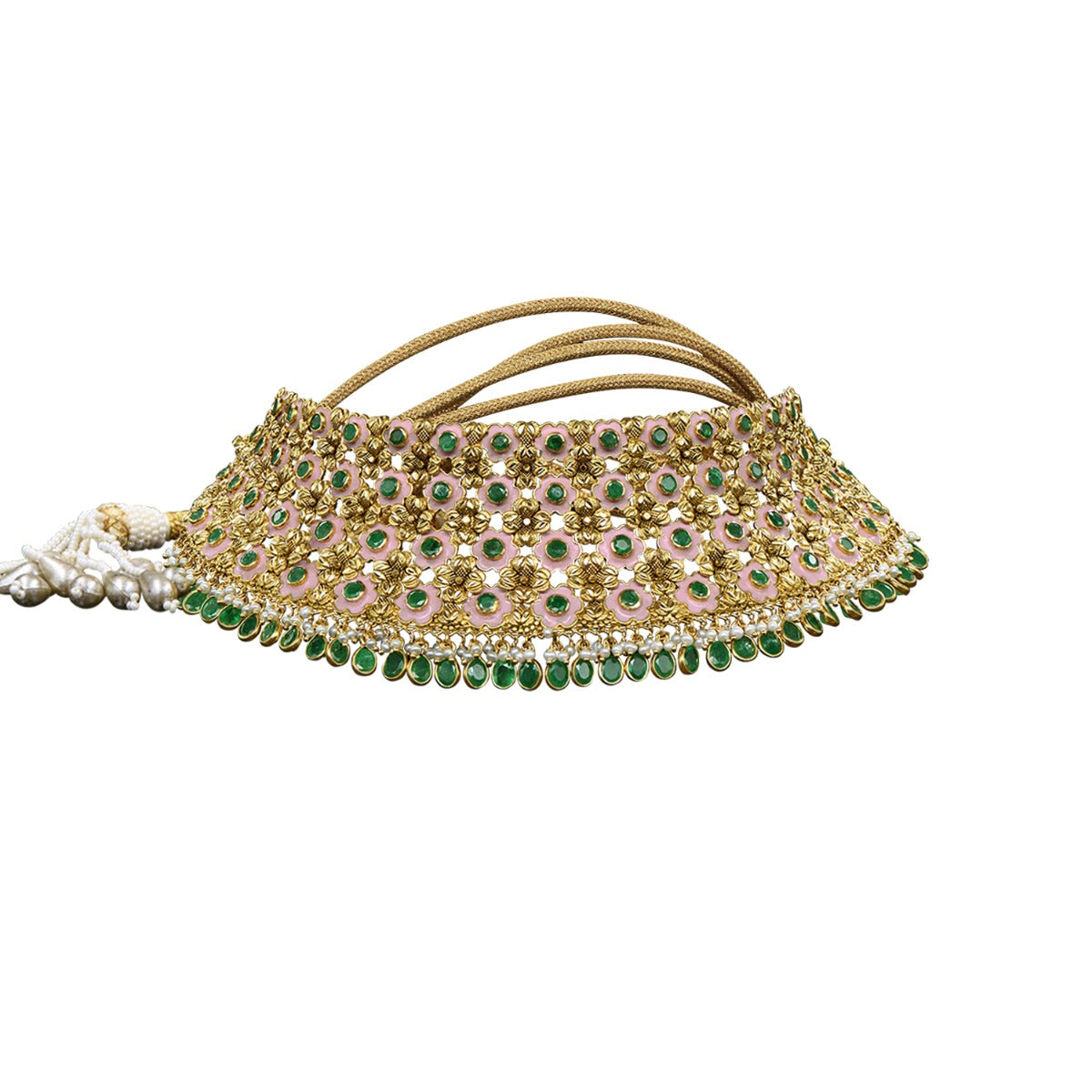 Pink Enamel Gold Choker