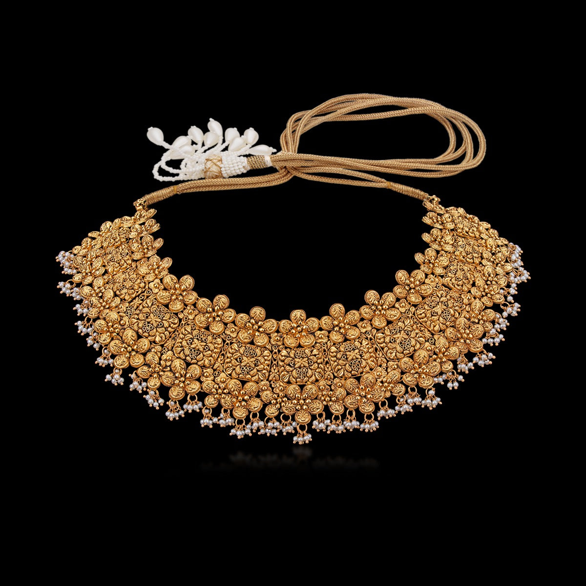 Bullets and Buttons Gold Necklace