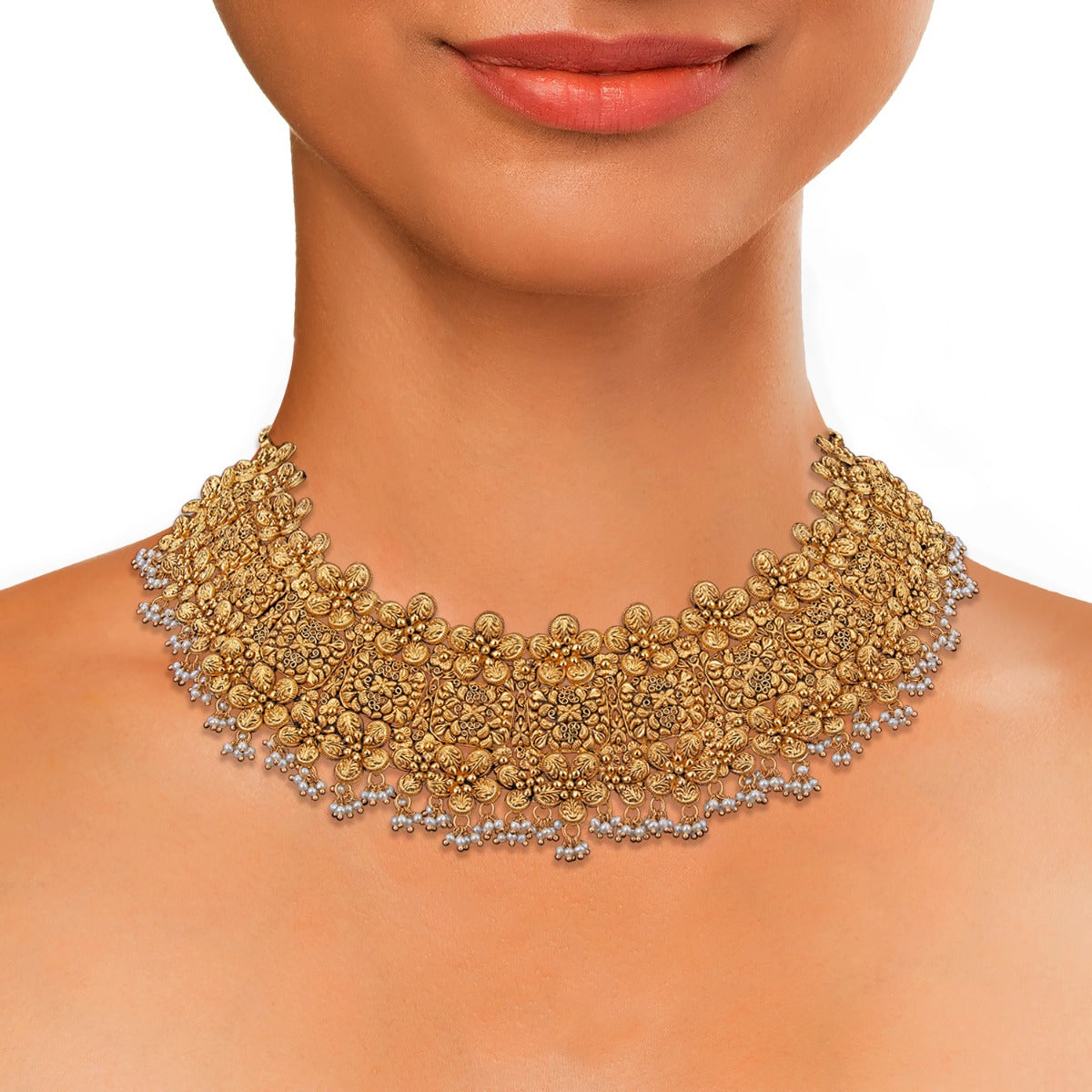 Bullets and Buttons Gold Necklace