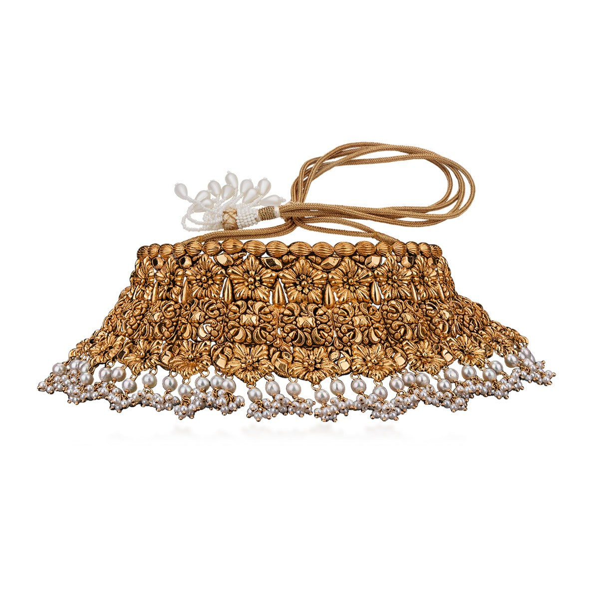 Poised Motif Gold Choker Set