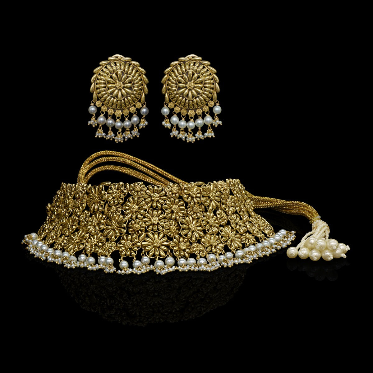 Spring Floral Gold Choker Set