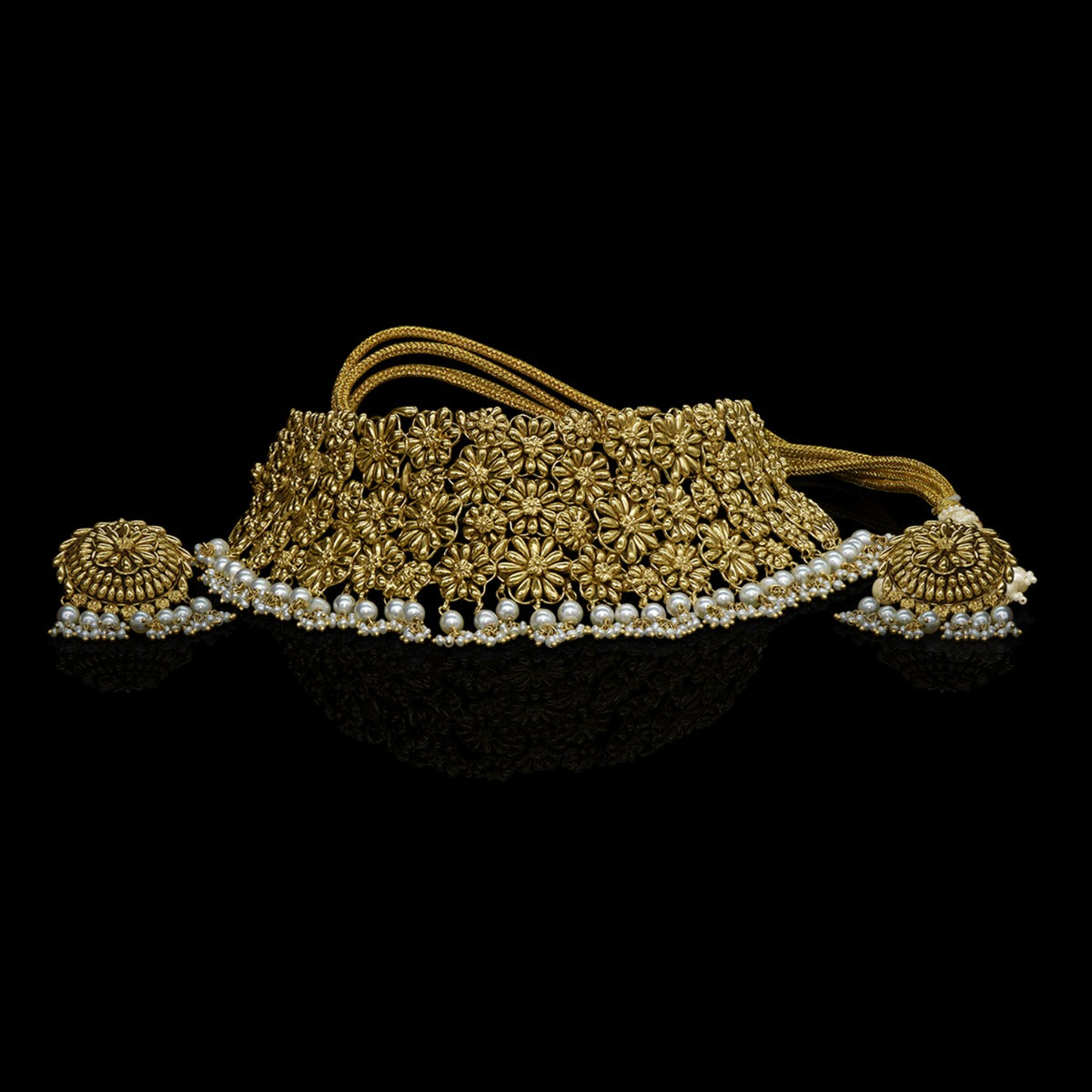 Spring Floral Gold Choker Set