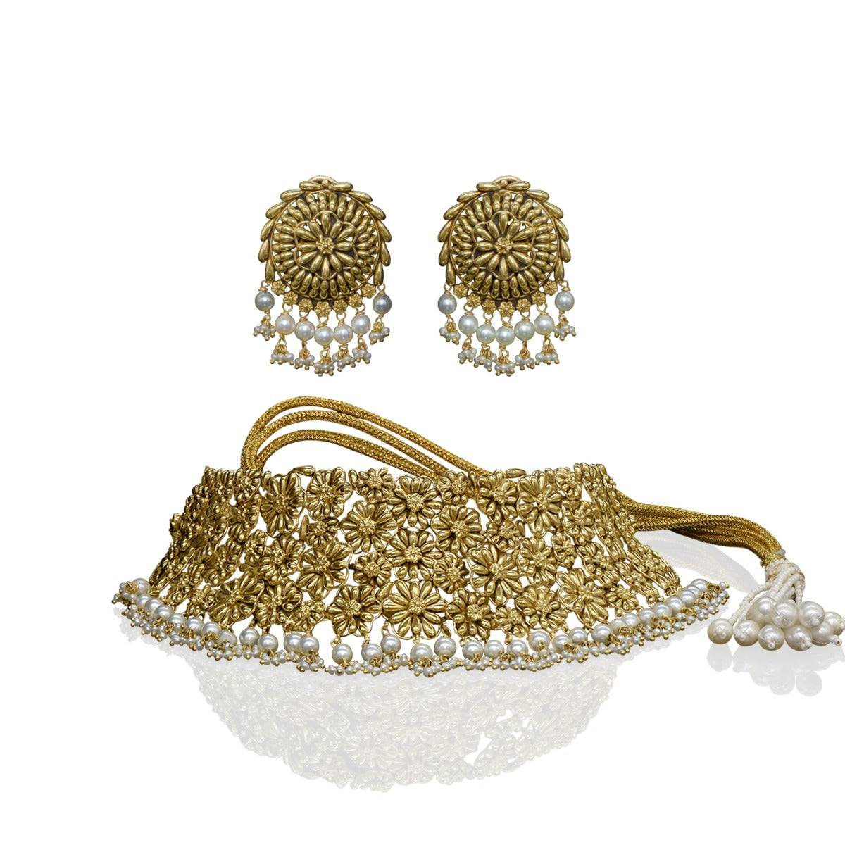 Spring Floral Gold Choker Set