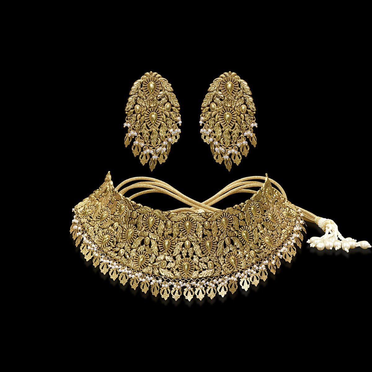Dew Drop Gold Choker Set