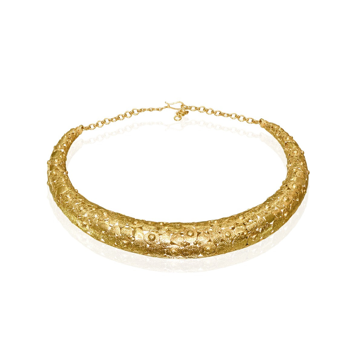 Clenched Abstract Gold Necklace Set