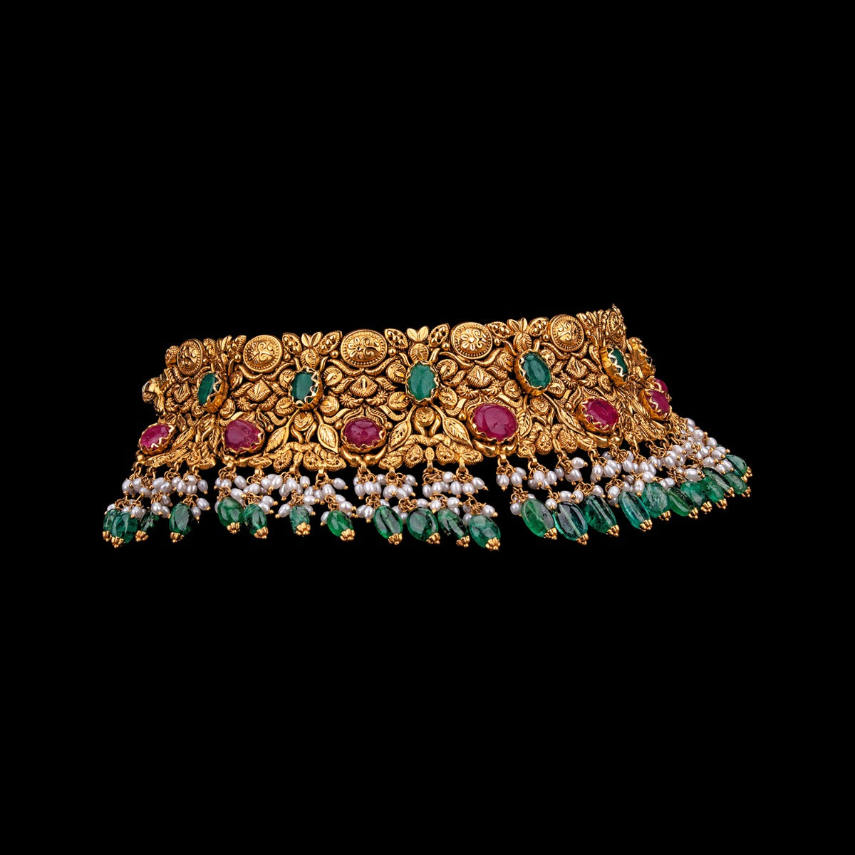 Red Green Mish Mash Gold Choker
