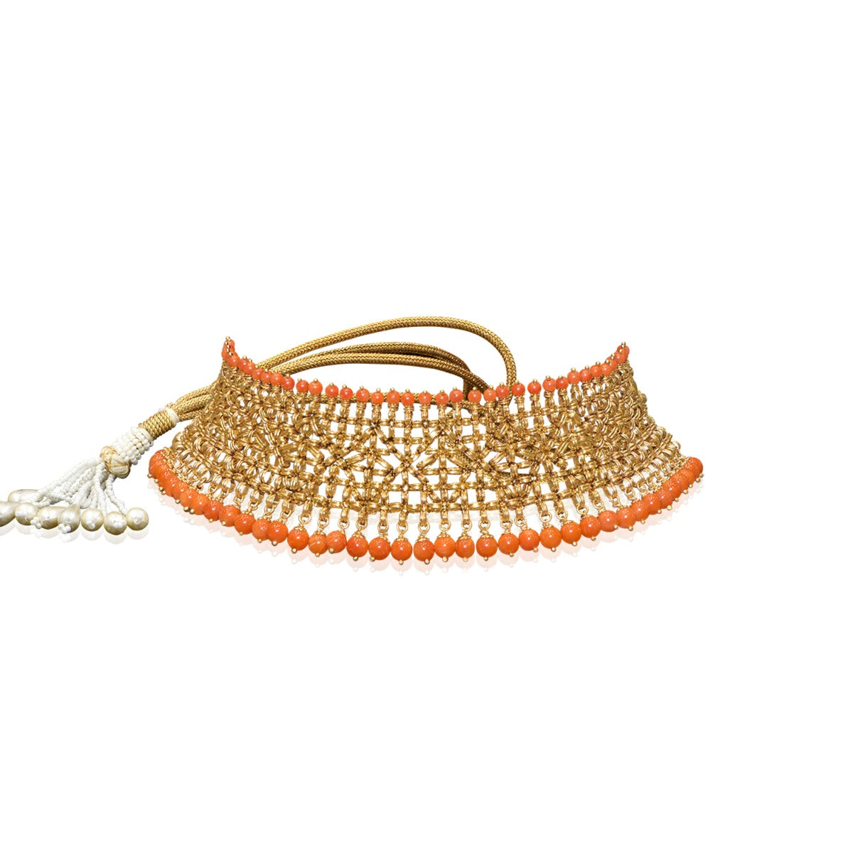 Saffron Dew Gold Choker Set