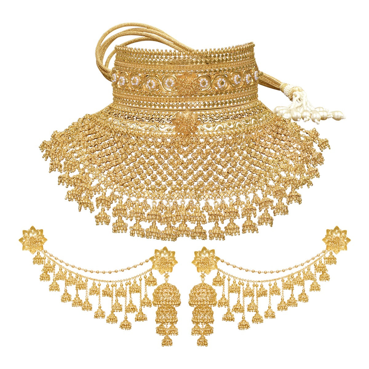 Countless Lilts Gold Adhiya Choker Set