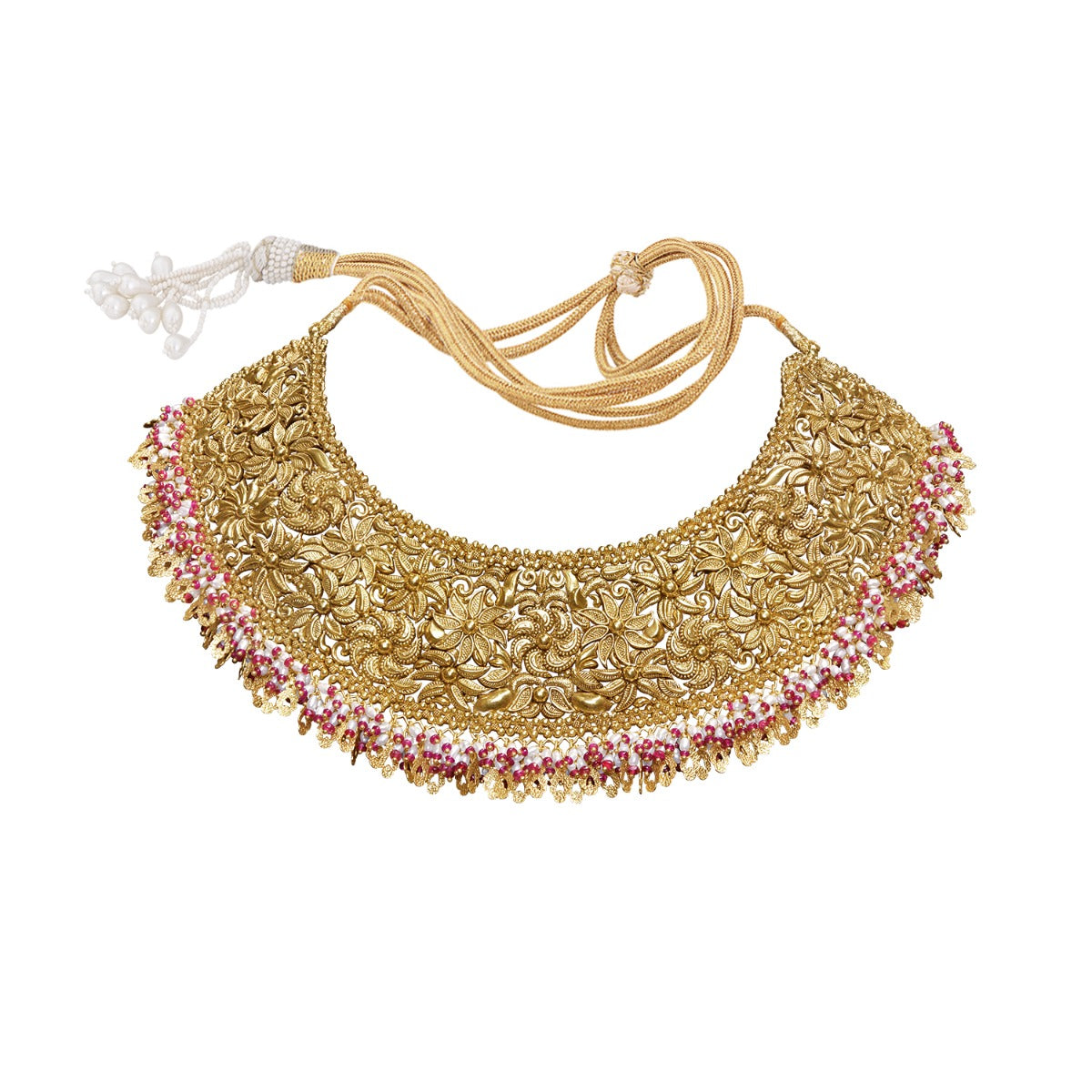 Pink Fence Gold Necklace Set