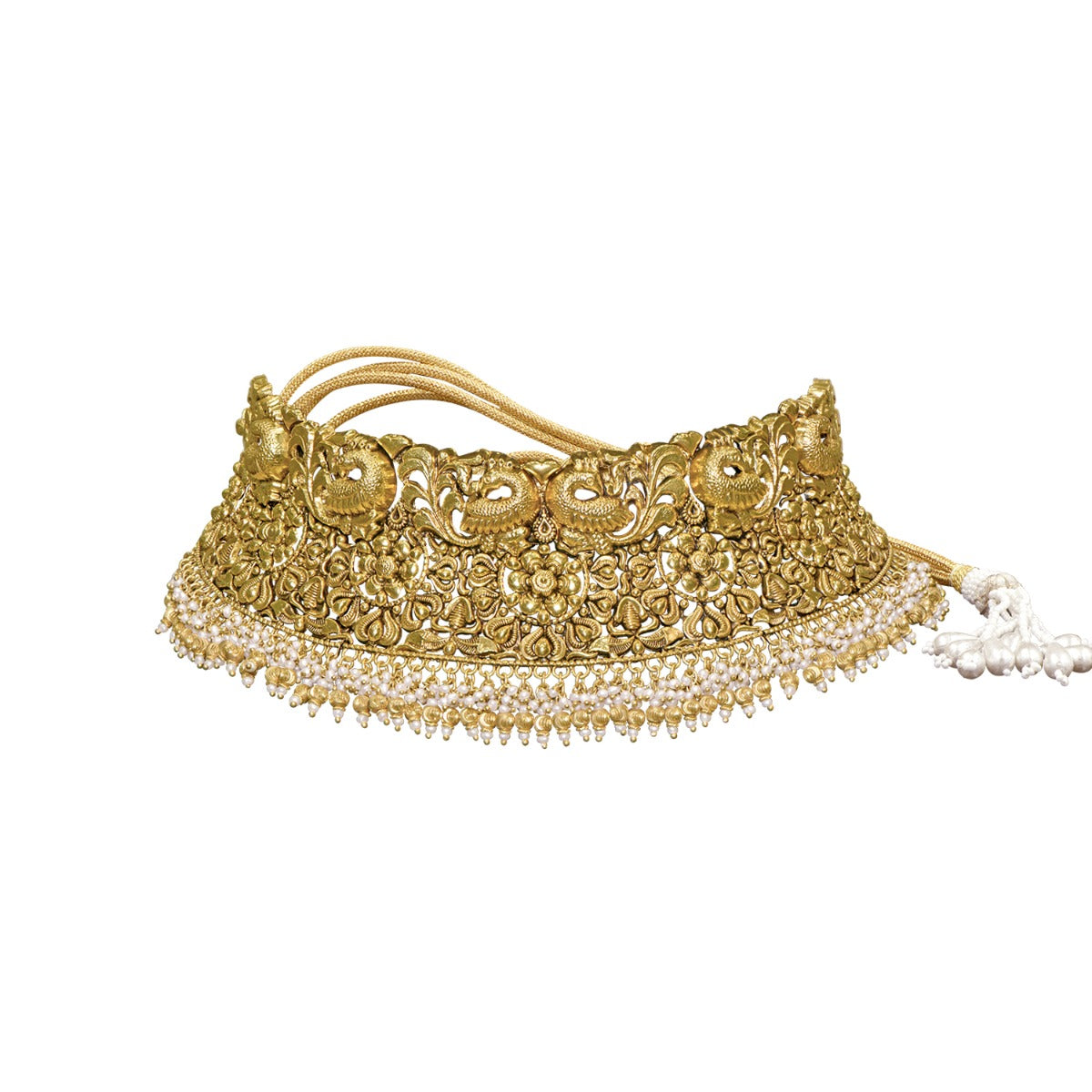 Peacock Fenced Chunky Gold Choker Set
