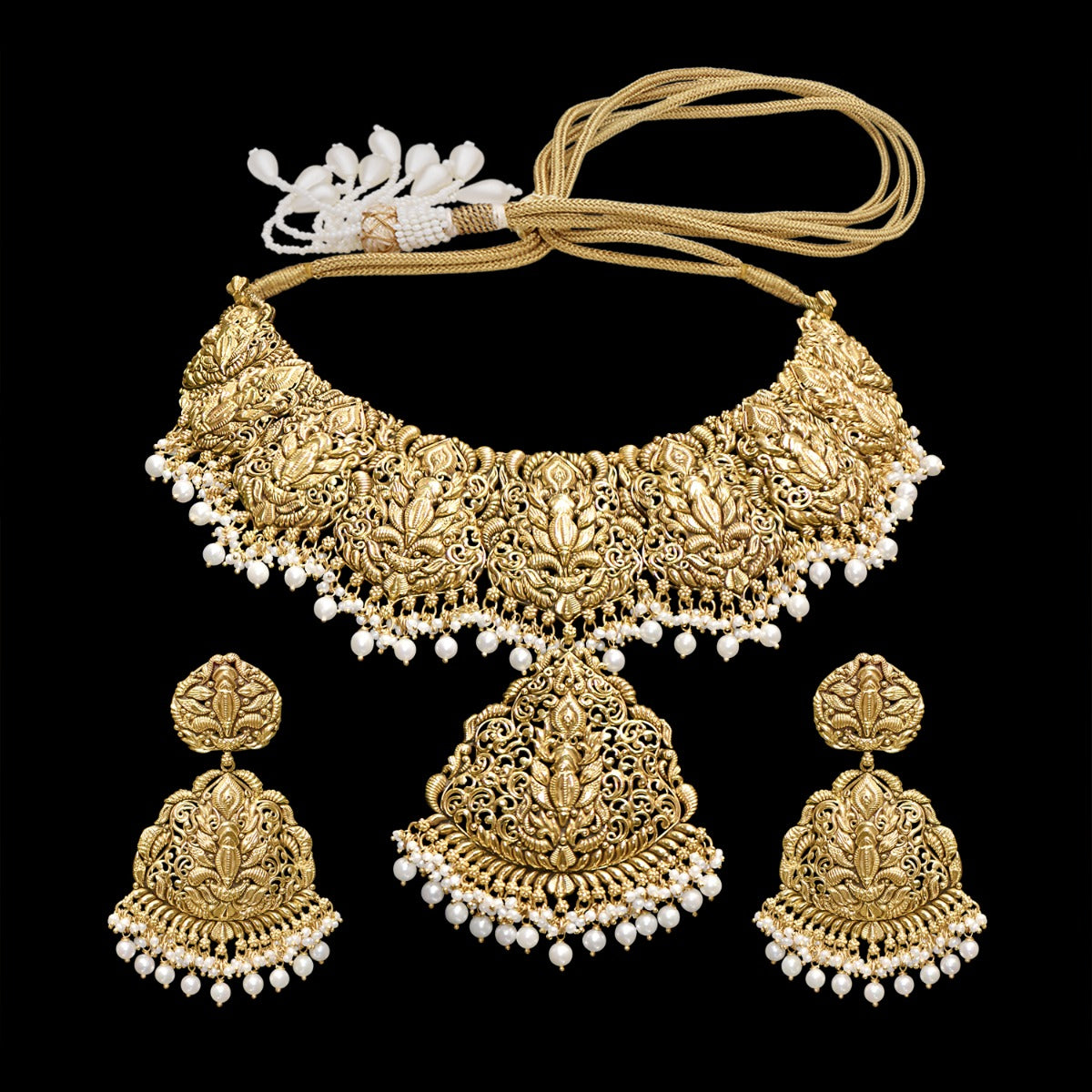 Deity Diva Gold Necklace Set