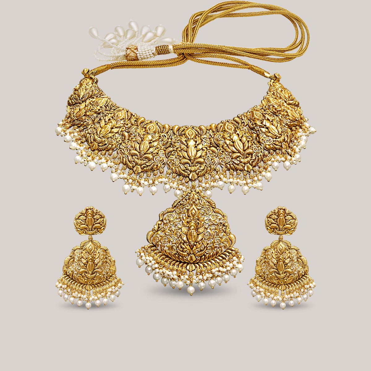 Deity Diva Gold Necklace Set
