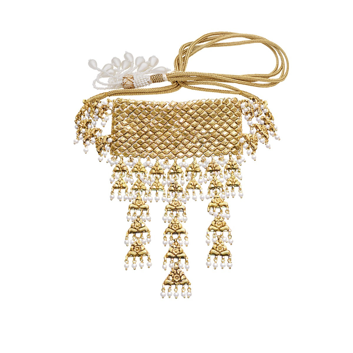 Abstract Slab Gold Choker