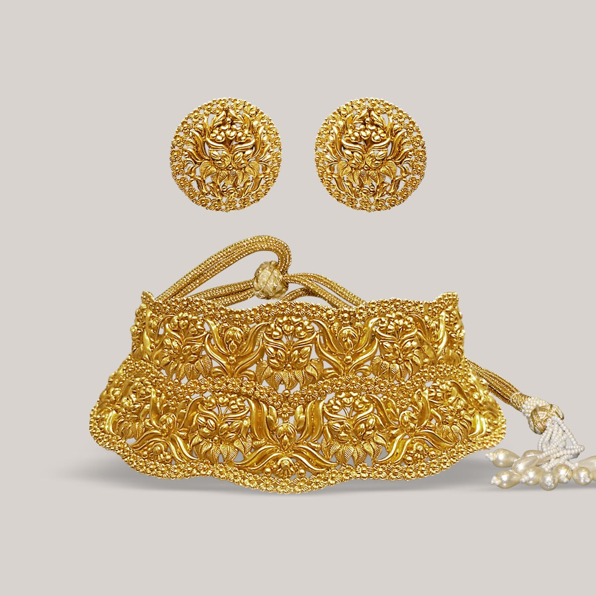 Floral Glow Gold Choker Set
