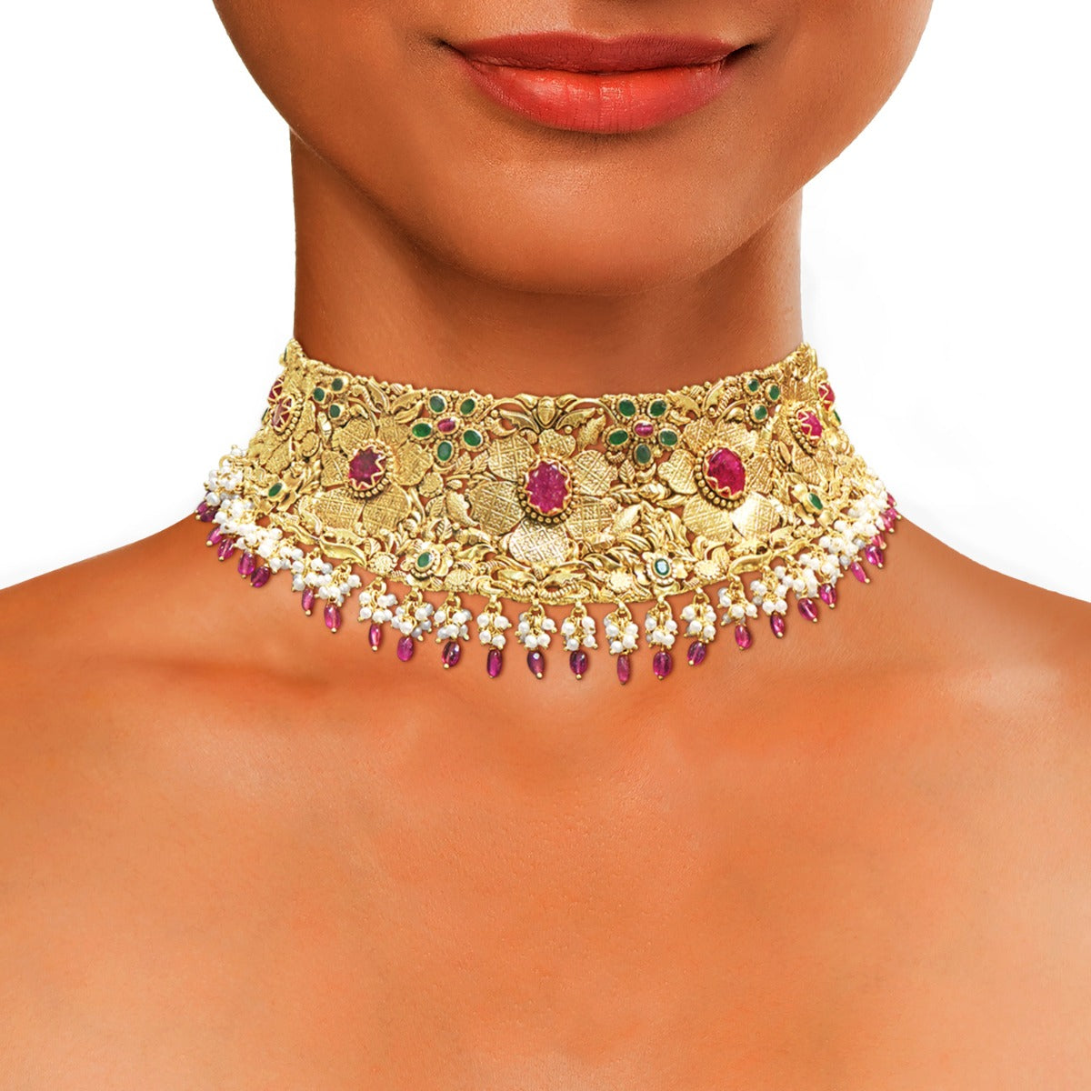 Begonia Floweret Gold Choker
