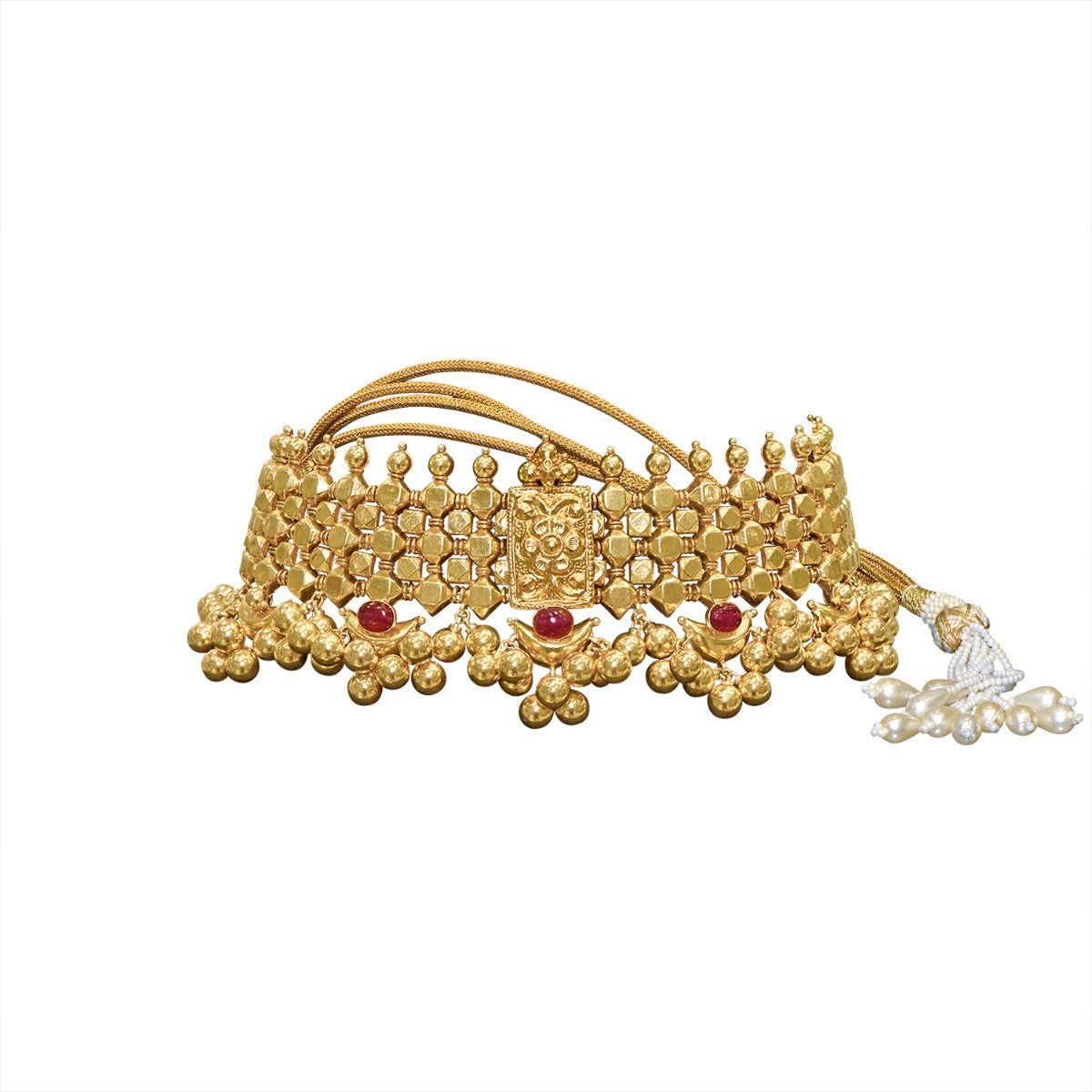 Akshara Glittering Gold Choker Set