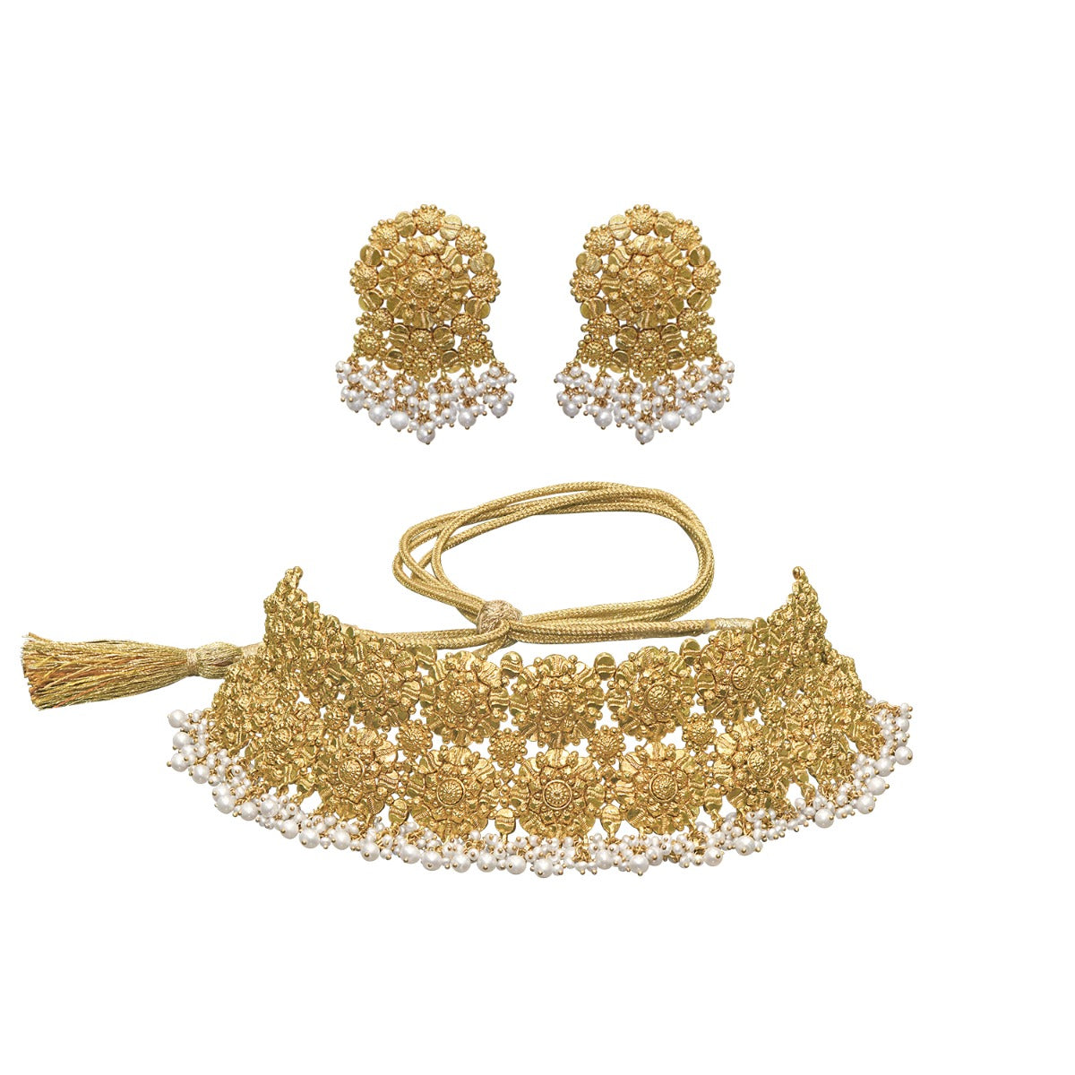 Mansi Flower Gold Choker Set