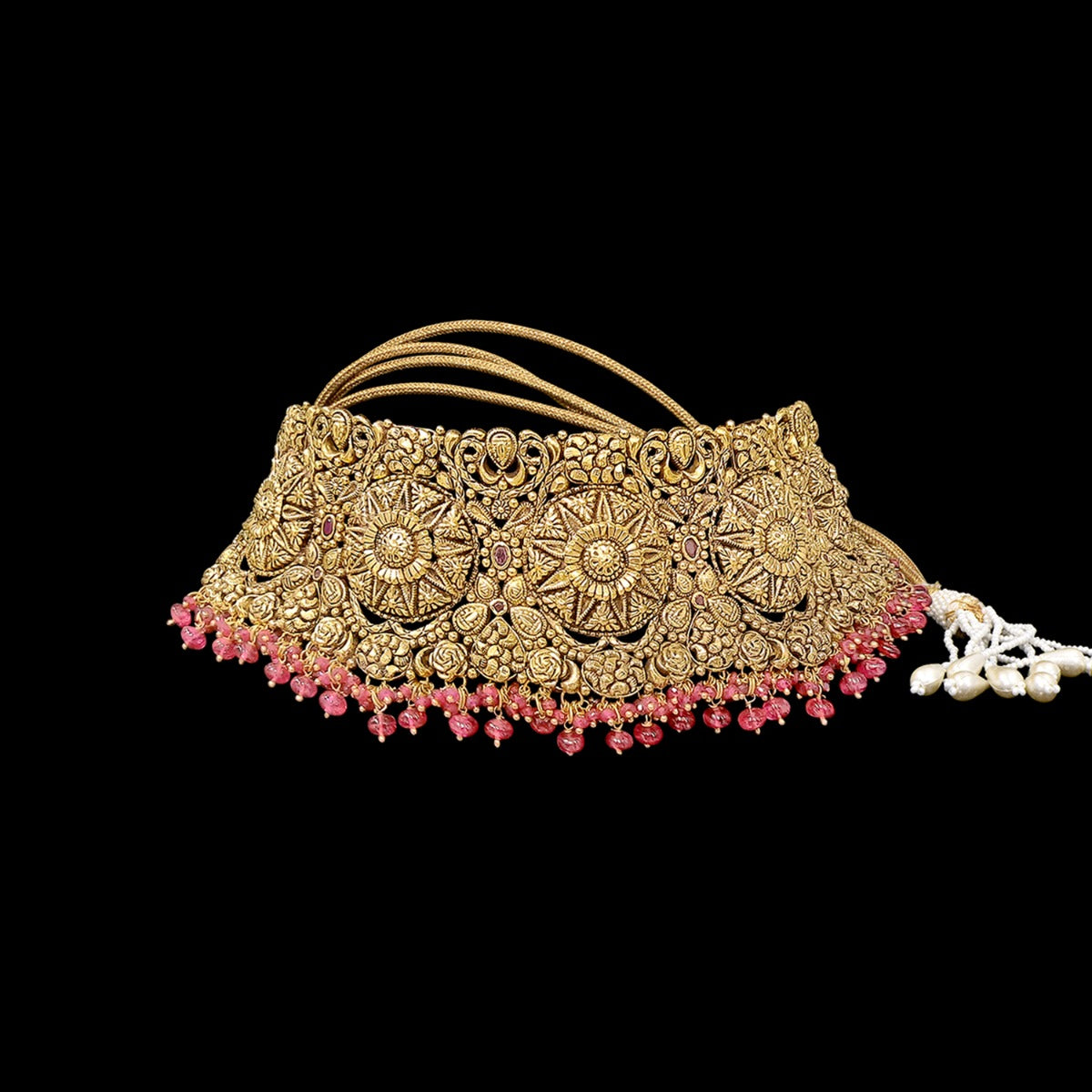 Floral Sunshine Gold Choker Set