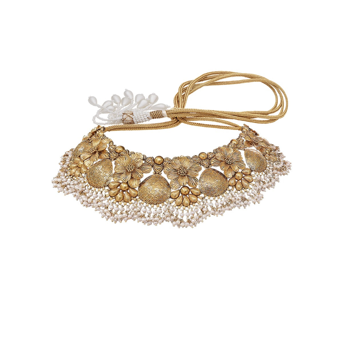 Rose Ruffle Gold Choker