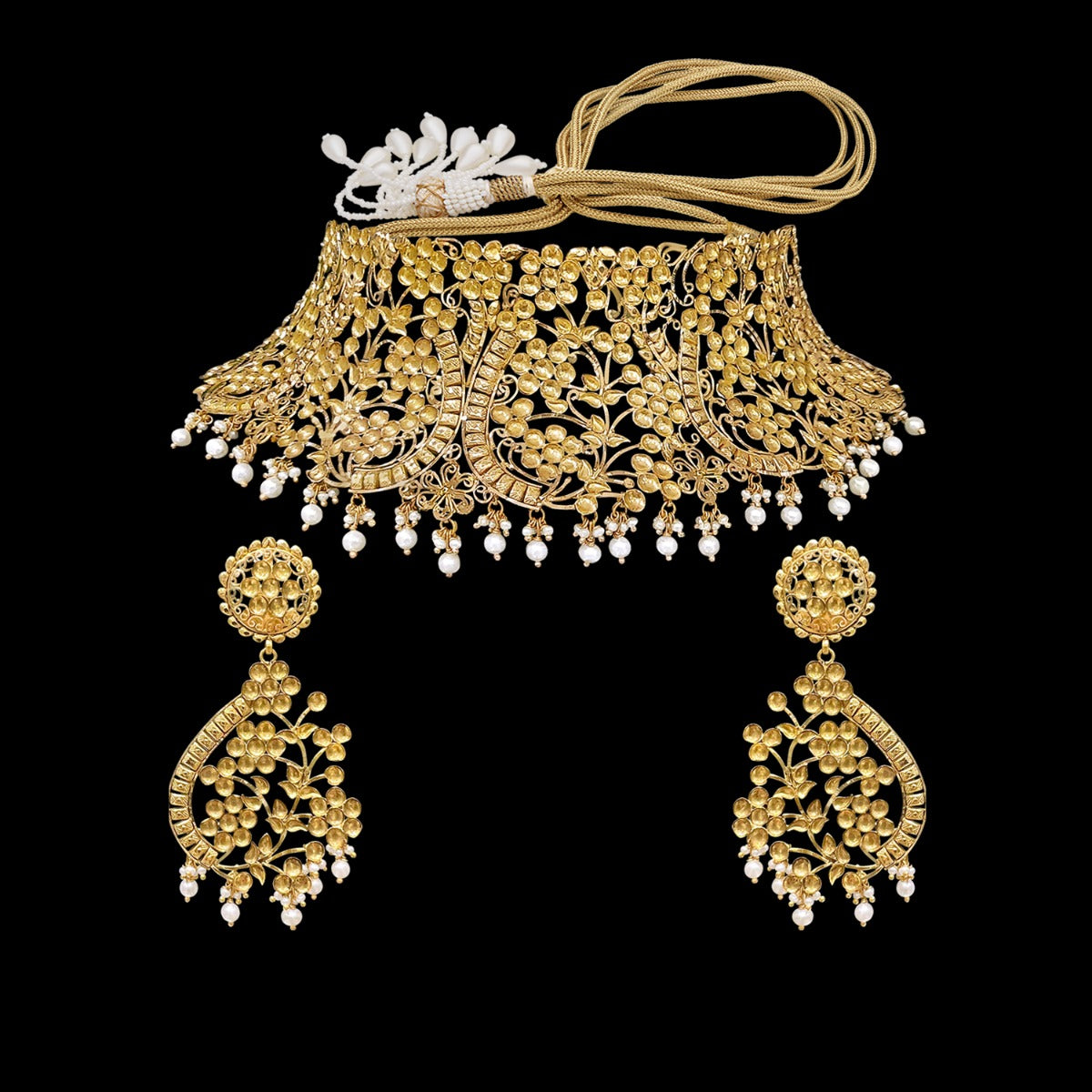 Lawrence Floral Gold Choker Set