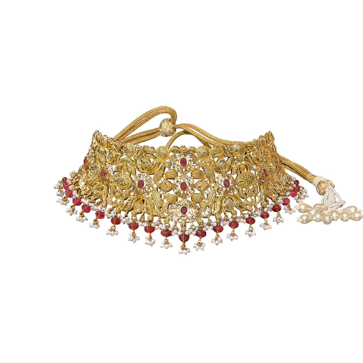 Kiara Cutout Gemstone Gold Choker Set