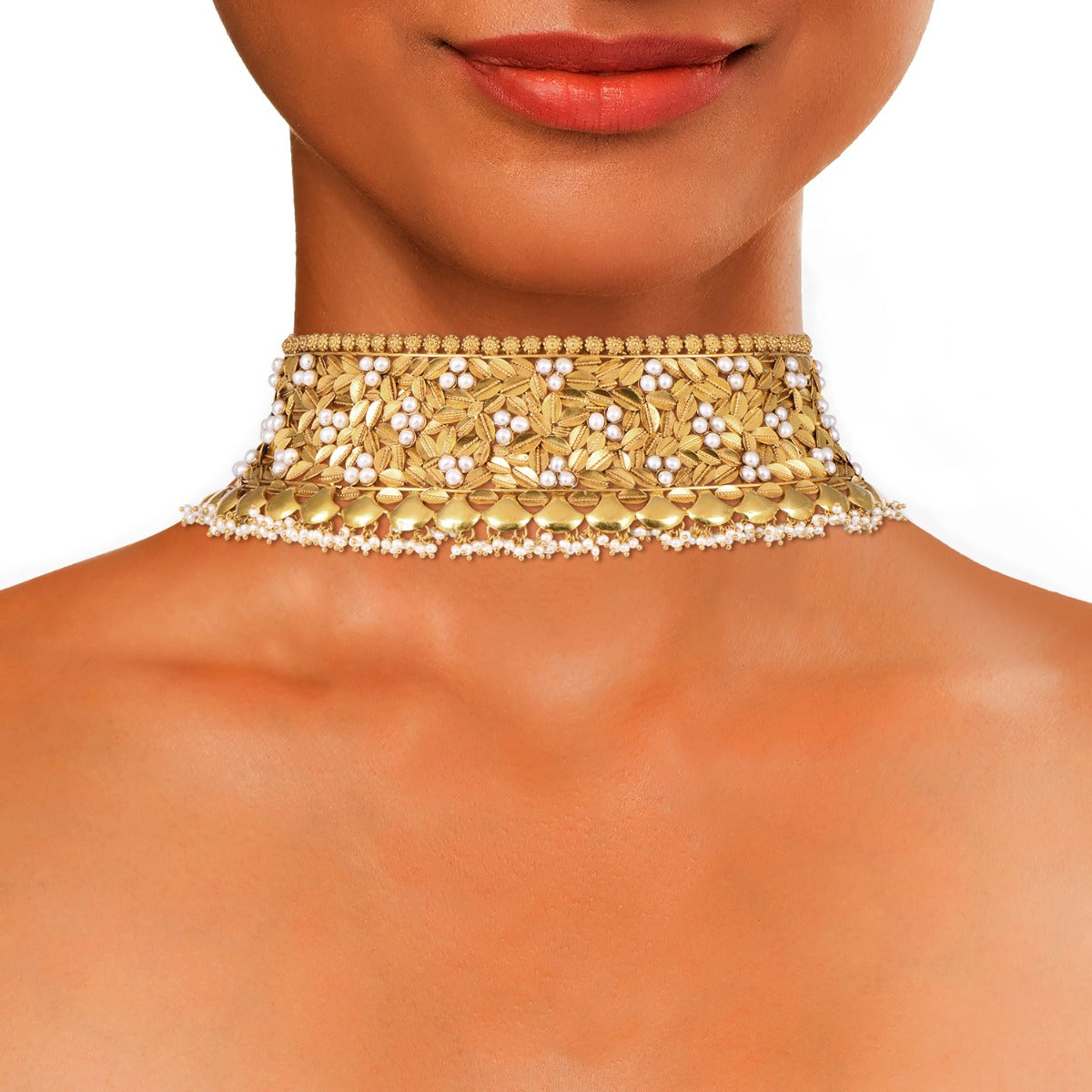 Indian Almond Pearl Choker