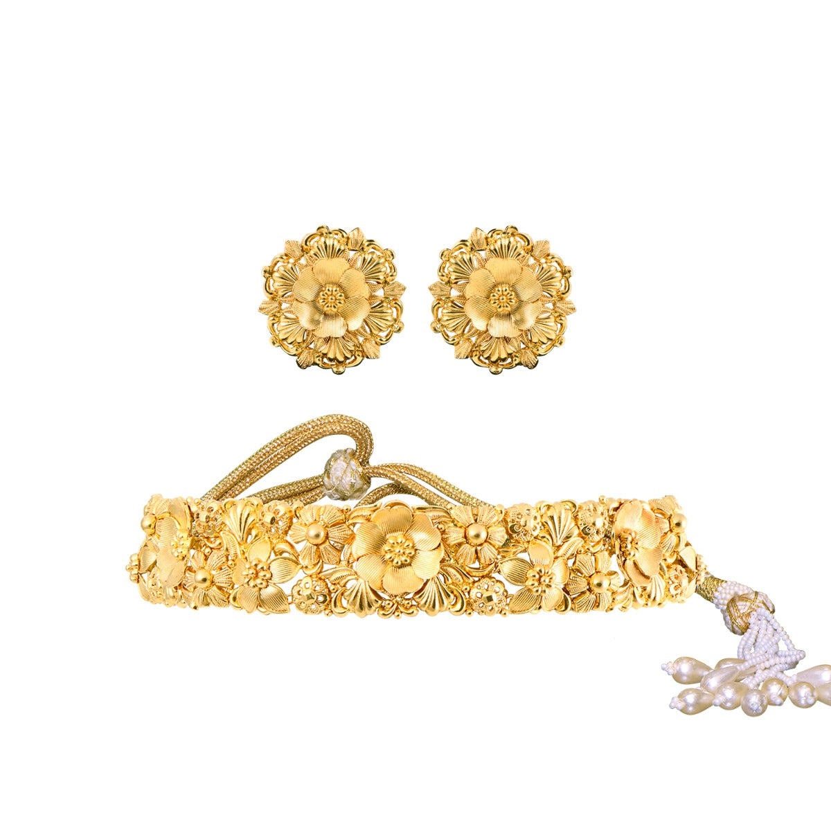 Fluer Bloom Gold Choker Set